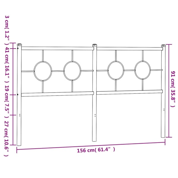 vidaXL Metallinen vaihtopääty musta 150 cm