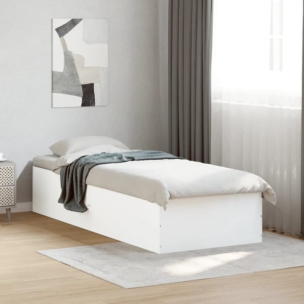 vidaXL sengeramme 90x190 cm konstrueret træ hvid