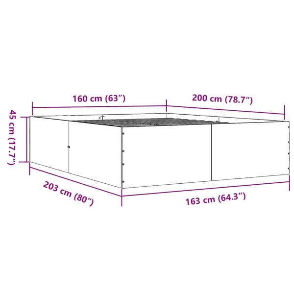 vidaXL Sengeramme hvit 160x200 cm konstruert tre