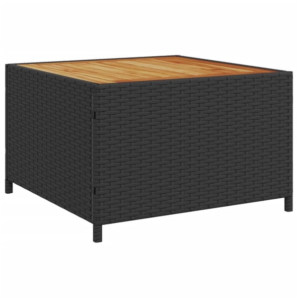 vidaXL havesofa med bord og hynder L-formet polyrattan sort