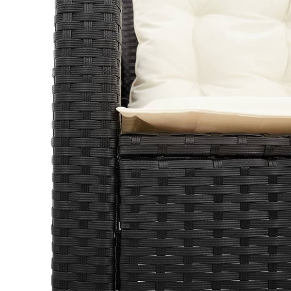 vidaXL havesofa med bord og hynder L-formet polyrattan sort