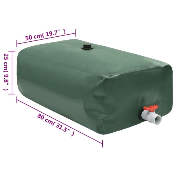 vidaXL Taitettava vesisäiliö hanalla 100 l PVC