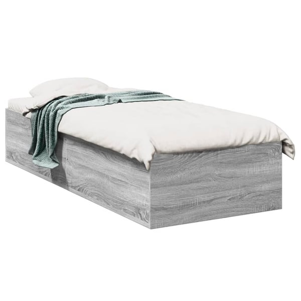 vidaXL Sengeramme grå sonoma 75x190 cm konstruert tre