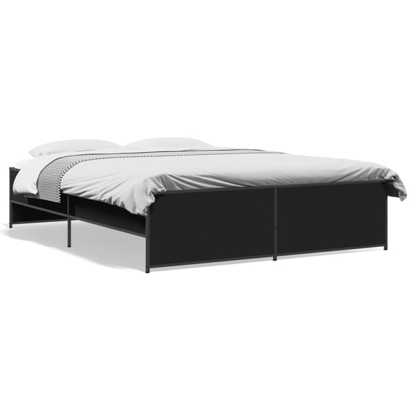 vidaXL Sengeramme svart 150x200 cm konstruert tre og metall