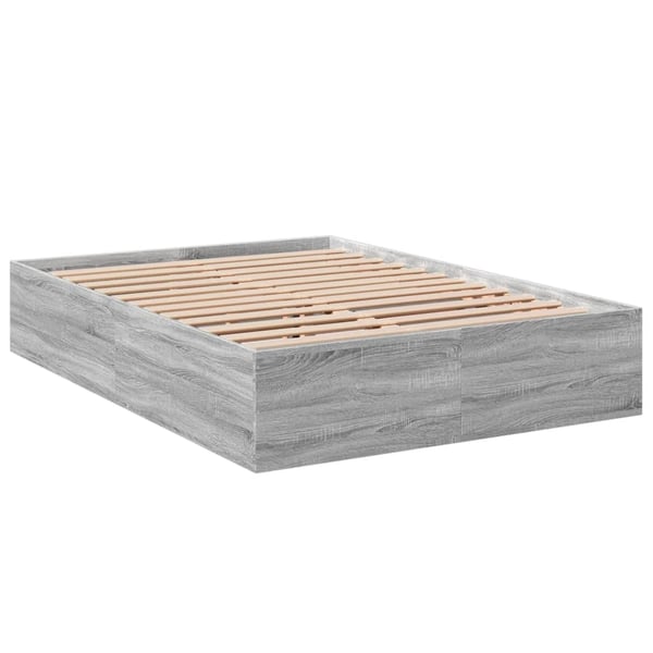 vidaXL Sengeramme grå sonoma 135x190 cm konstruert tre