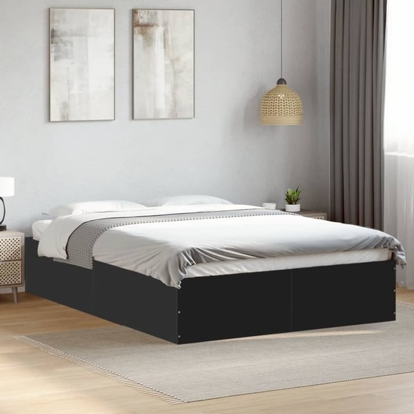 vidaXL sengestel 120x190 cm konstrueret træ sort