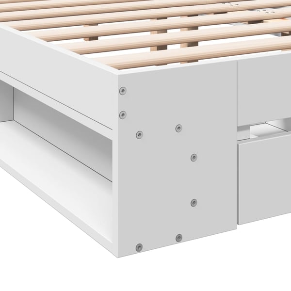 vidaXL Sengeramme høyglans hvit 140x200 cm konstruert tre