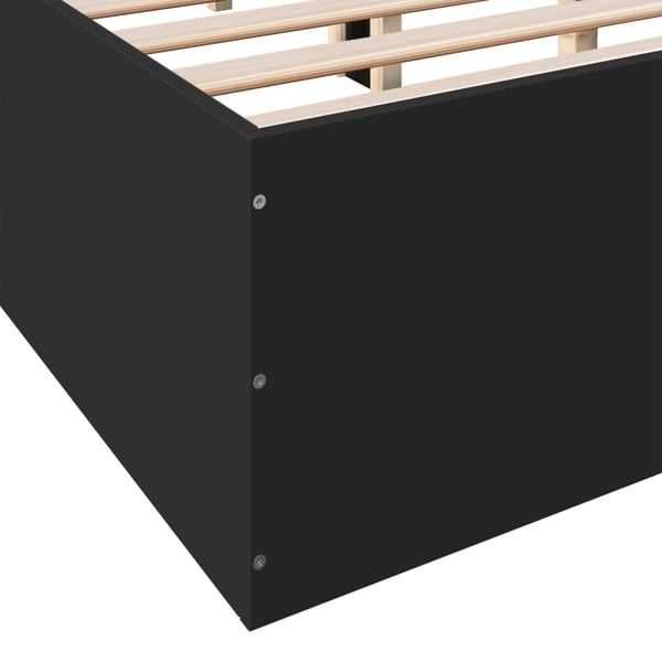 vidaXL sengestel 150x200 cm konstrueret træ sort