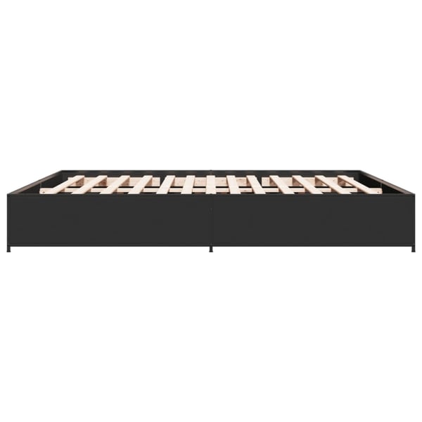 vidaXL sengestel 200x200 cm konstrueret træ og metal sort