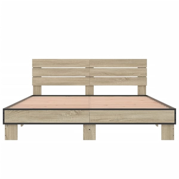 vidaXL Sengeramme sonoma eik 150x200 cm konstruert tre og metall