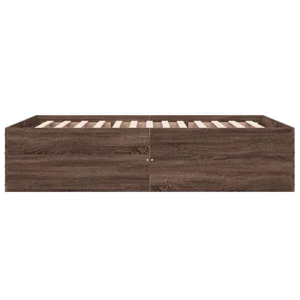 vidaXL sengestel 135x190 cm konstrueret træ brun eg