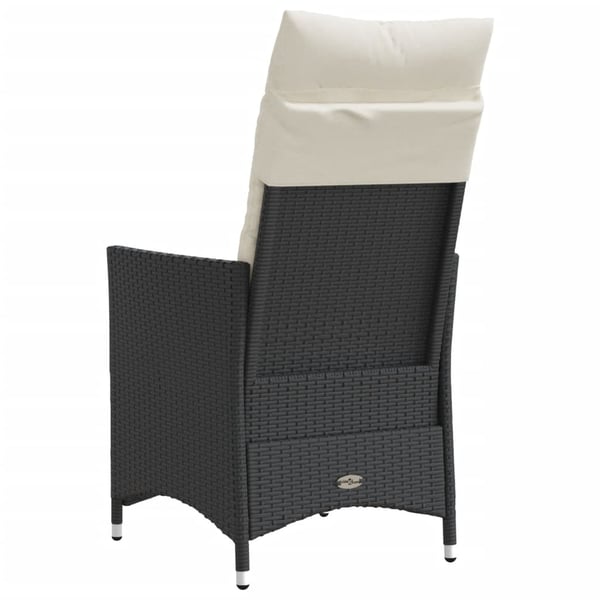 vidaXL havestole med hynder 2 stk. justerbart ryglæn polyrattan sort