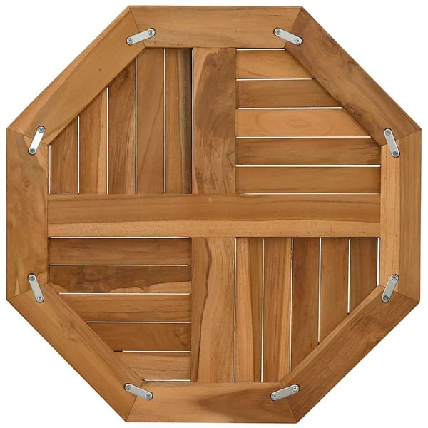 vidaXL Bordplate 60x60x2,5 cm åttekantet heltre teak