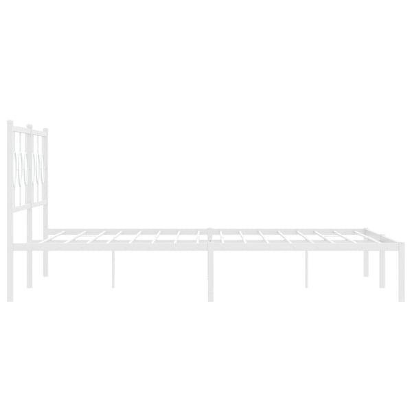 vidaXL sengeramme med sengegavl 193x203 cm metal hvid