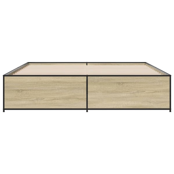 vidaXL Sengeramme sonoma eik 200x200 cm konstruert tre og metall