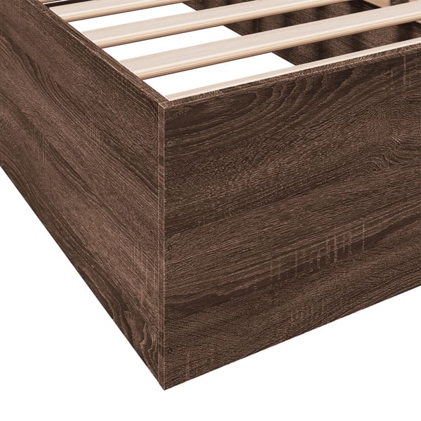 vidaXL Sengeramme uten madrass brun eik 75x190 cm konstruert tre
