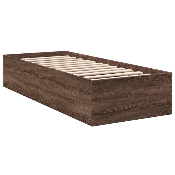 vidaXL Sängynrunko ilman patjaa ruskea tammi 75x190 cm tekninen puu