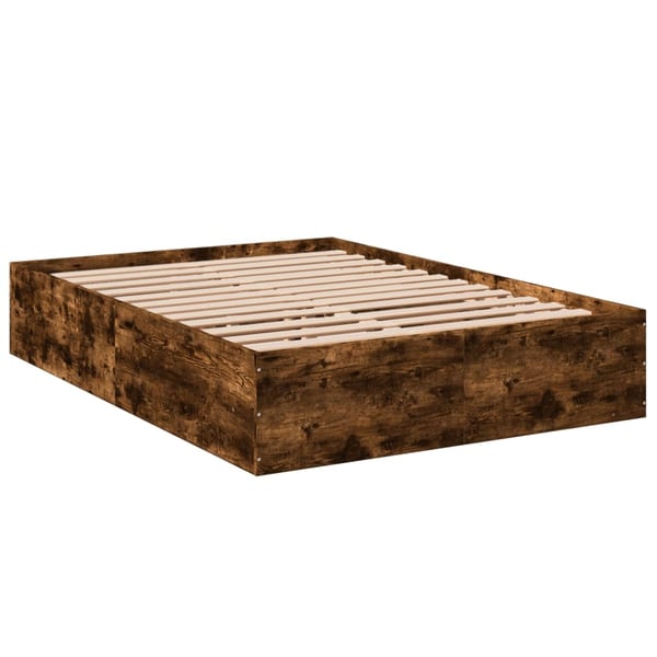 vidaXL Sengeramme røkt eik 120x200 cm konstruert tre