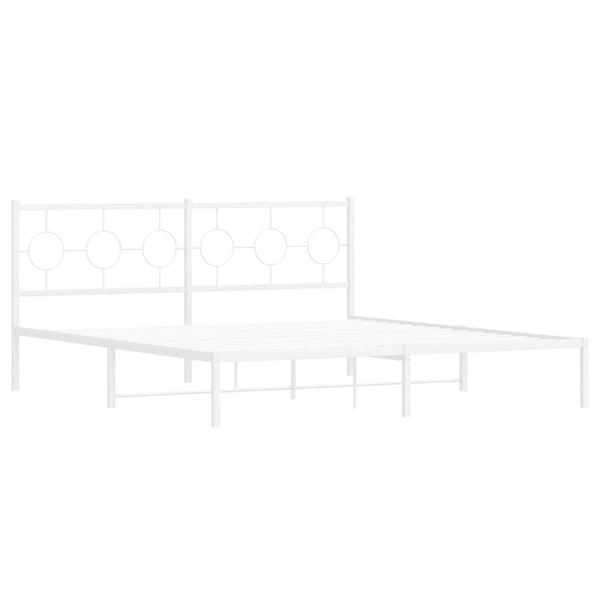 vidaXL sengeramme med sengegavl 183x213 cm metal hvid