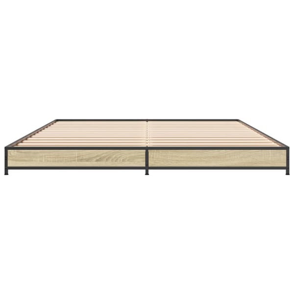 vidaXL Sengeramme sonoma eik 120x200 cm konstruert tre og metall