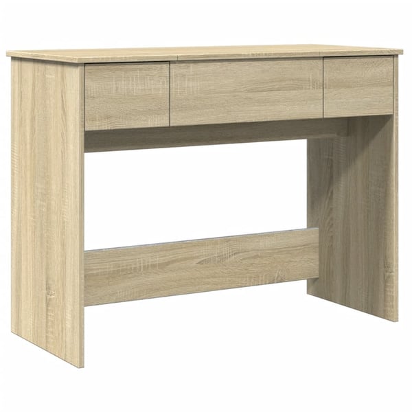 vidaXL Sminkebord med speil sonoma eik 100x45x76 cm