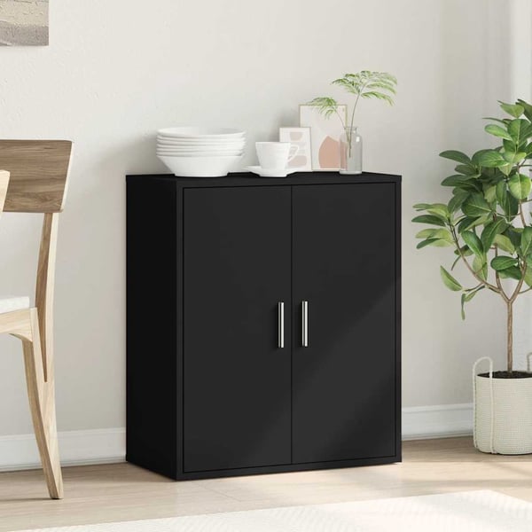 vidaXL skab 79x38x80 cm konstrueret træ sort