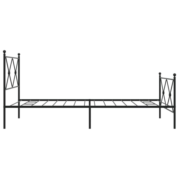 vidaXL Sengeramme i metall med hode- og fotgavl svart 100x200 cm