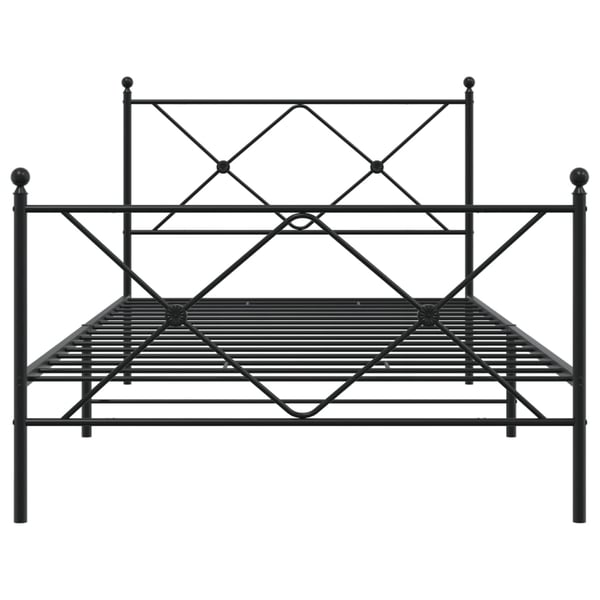 vidaXL Sengeramme i metall med hode- og fotgavl svart 100x200 cm