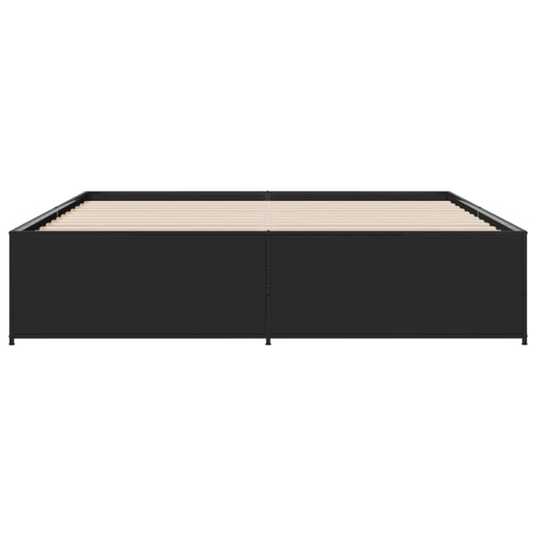 vidaXL Sengeramme svart 200x200 cm konstruert tre og metall