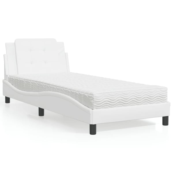 vidaXL sengeramme uden madras Zadar 90x200 cm kunstlæder hvid