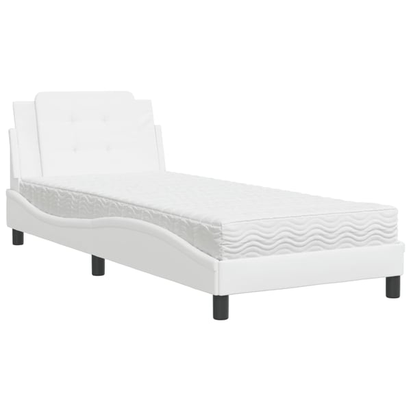 vidaXL sengeramme uden madras Zadar 90x200 cm kunstlæder hvid