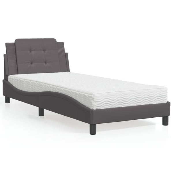 vidaXL sengeramme uden madras Zadar 100x200 cm kunstlæder grå