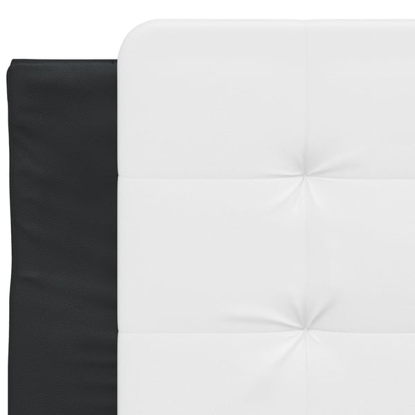 vidaXL sengeramme uden madras Zadar 90x190 cm kunstlæder sort og hvid