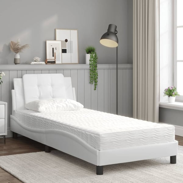 vidaXL sengeramme uden madras Zadar 80x200 cm kunstlæder hvid