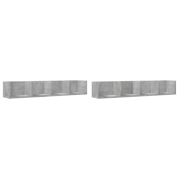 vidaXL Seinäkaapit 2 kpl betoninharmaa 99x18x16,5 cm tekninen puu