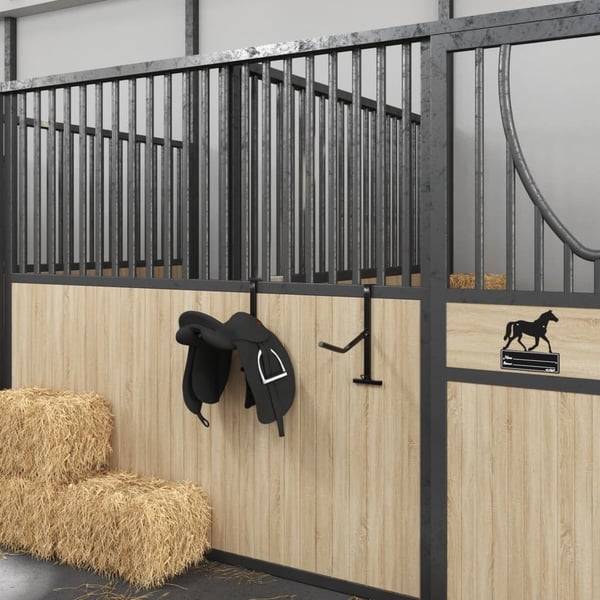 vidaXL Salstativ med hodelagskrok enkeltarms bærbart svart jern