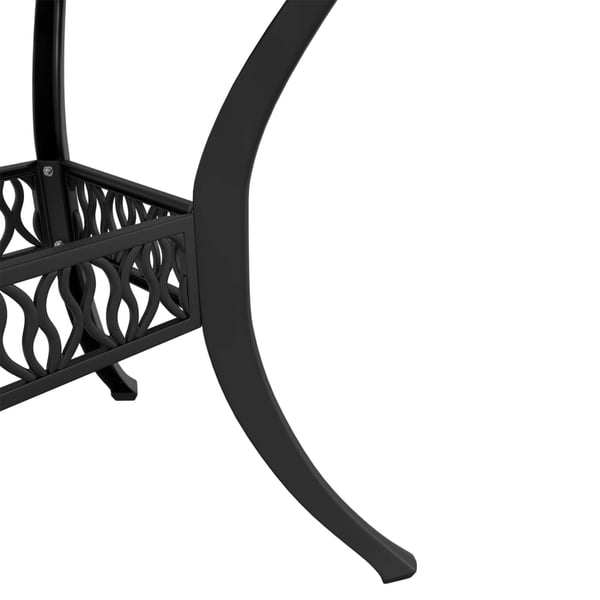 vidaXL Hagespisegruppe 5 deler svart støpt aluminium