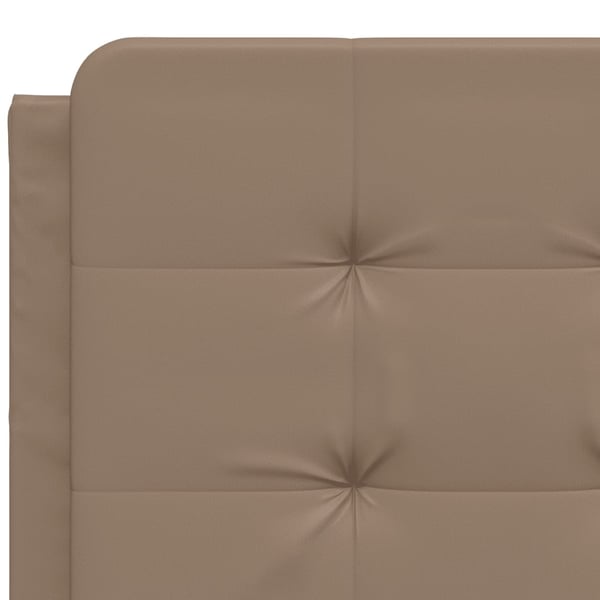 vidaXL seng med madras Zadar 160x200 cm kunstlæder cappuccinofarvet