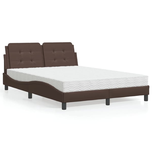 vidaXL sengeramme uden madras Zadar 120x200 cm kunstlæder brun