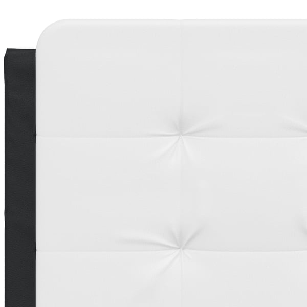 vidaXL sengeramme uden madras Zadar 140x190 cm kunstlæder sort og hvid