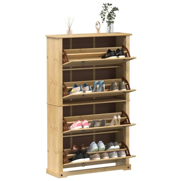 vidaXL Skoskap Corona 99x32x163,5 cm heltre furu