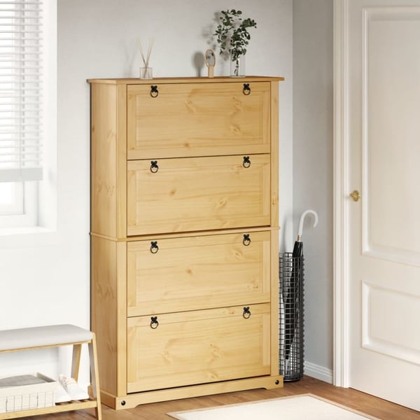 vidaXL Skoskap Corona 99x32x163,5 cm heltre furu