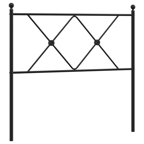 vidaXL Utskiftbar sengegavl i metall svart 90 cm