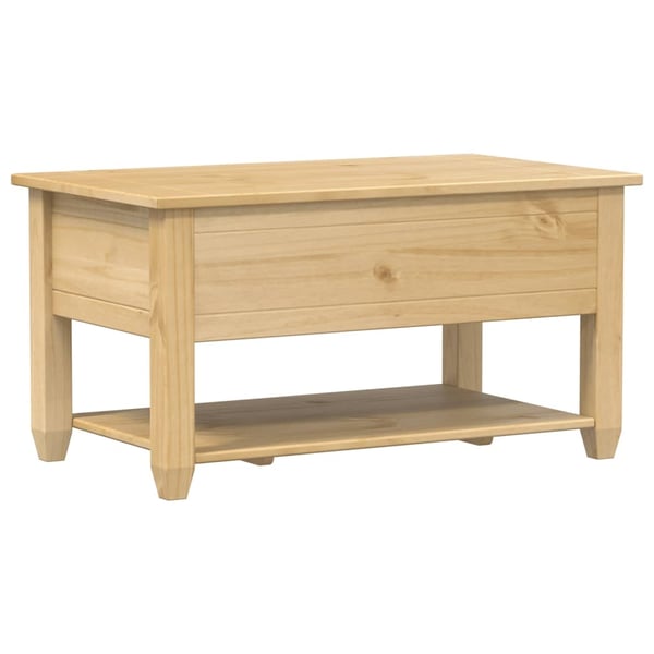 vidaXL sofabord med skuffer Corona 85x50x45 cm massivt fyrretræ