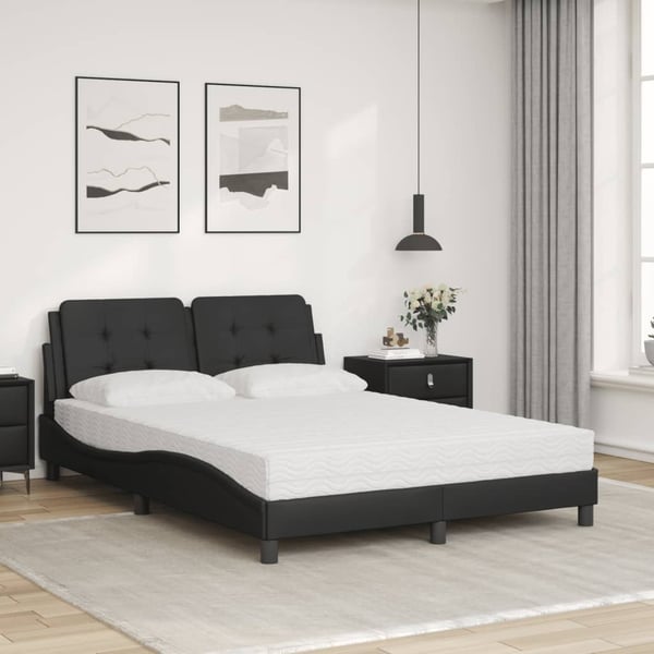 vidaXL sengeramme uden madras Zadar 140x190 cm kunstlæder sort