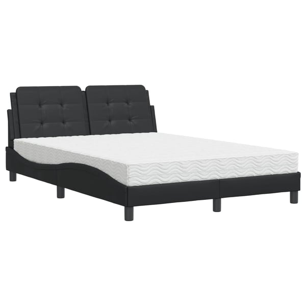 vidaXL sengeramme uden madras Zadar 140x190 cm kunstlæder sort
