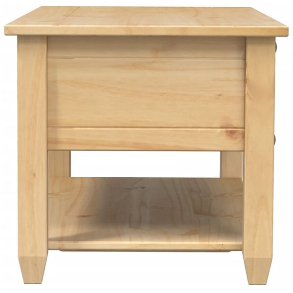 vidaXL sofabord med skuffer Corona 100x48x45 cm massivt fyrretræ