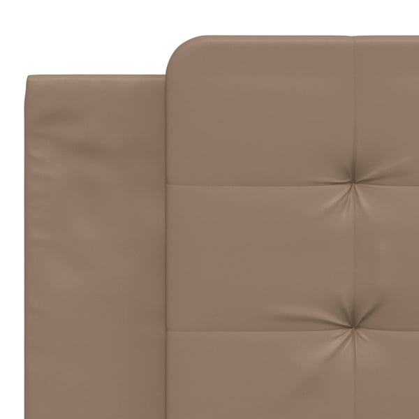 vidaXL seng med madras 180x200 cm kunstlæder cappuccinofarvet