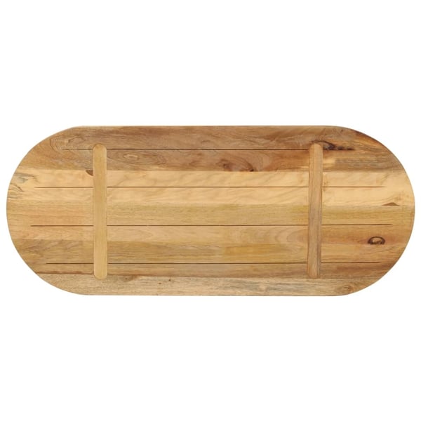 vidaXL bordplade 80x40x2,5 cm oval massivt ru mangotræ