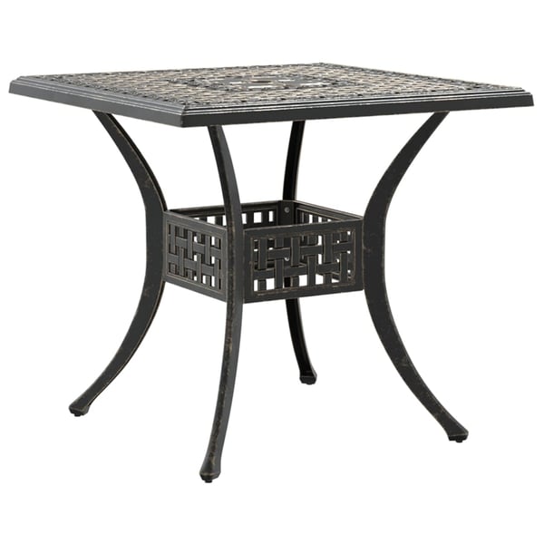 vidaXL Hagebord bronse 80x80x75 cm støpt aluminium